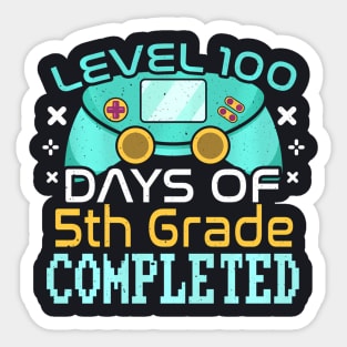 100Th Day Completed 5Th Grade Gamer Happy 100 Days Of School Sticker